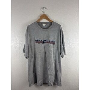 Vintage Max Muscle T-Shirt – Made in USA – Size Large – Gray